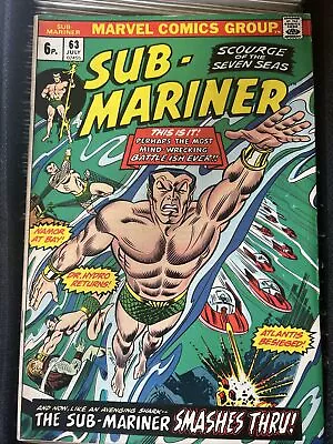 Buy SUB-MARINER #63, VF+ 1973,  ...And The Seas Shall Explode!  + Issue 53 • 8£