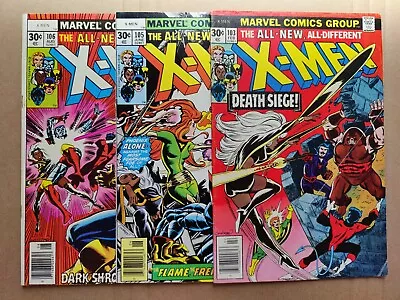 Buy Lot Of 3 Uncanny X-Men 103 VG 105 FN/VF 106 VG 1977 Marvel 1st Prints • 105.28£