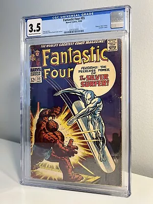 Buy Fantastic Four #55 CGC 3.5 OW Marvel Comics 10/66 - Thing Vs. Silver Surfer 1966 • 118.58£