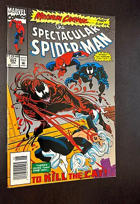 Buy SPECTACULAR SPIDER-MAN #201 (Marvel Comics 1993) -- NEWSSTAND Carnage -- VF • 7.56£