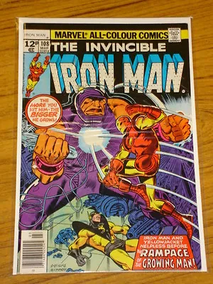 Buy Ironman #108 Vol1 Marvel Comics Yellow Jacket Apps March 1978 • 8.99£