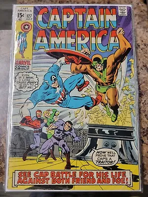 Buy Captain America #127 (1970) Nick Fury, Tony Stark Bronze Age Marvel Comics VG-FN • 8.70£