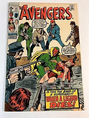 Buy Avengers #81 Vision! Scarlet Witch! Buscema/Palmer Cover Marvel 1970 • 19.98£