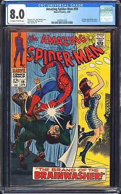 Buy Amazing Spider-Man #59 CGC 8.0 (1968) 1st Mary Jane Watson Cover! L@@K! • 236.01£