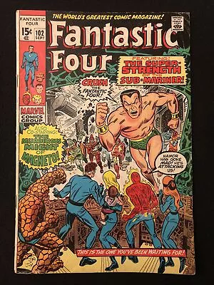 Buy Fantastic Four 102 3.0 3.5 Marvel 1970 Submariner Magneto Oq • 11.23£