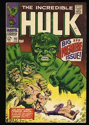 Buy Incredible Hulk #102 FA/GD 1.5 Continued From Tales To Astonish 101! Marvel 1968 • 56.77£