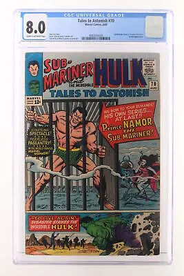 Buy Tales To Astonish #70 - Marvel Comics 1965 CGC 8.0 Sub-Mariner Starts As Feature • 109.89£