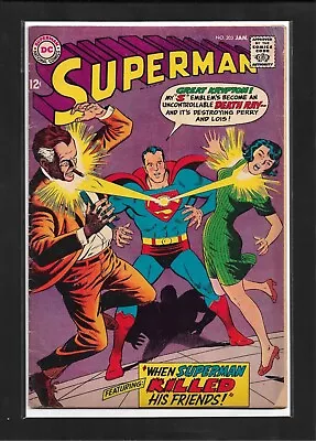 Buy Superman #203 (1968): Curt Swan Cover Art! Silver Age DC Comics! GD/VG (3.0)! • 6.36£