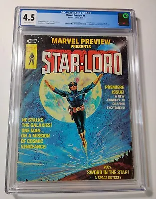 Buy MARVEL PREVIEW #4 - CGC 4.5 - 1ST APP OF STAR-LORD! KEY! Marvel! 1976 • 136.38£