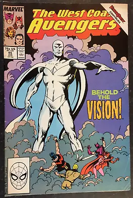 Buy THE WEST COAST AVENGERS #45 1st App White Vision MARVEL Comics June 1989 *KEY* • 19.95£