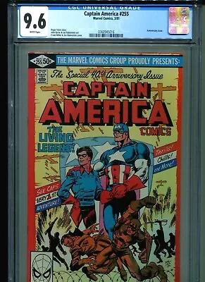 Buy Captain America #255 CGC 9.6 (1981) John Byrne Anniversary Issue White Pages • 119.93£
