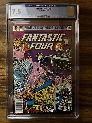 Buy Fantastic Four #205 1st Full App Nova Corps Newsstand White Pages 1979 CGC 7.5 • 354.19£