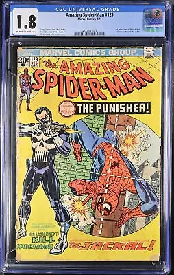 Buy Amazing Spider-Man #129 CGC GD- 1.8 1st Appearance Of Punisher! Marvel 1974 • 560.54£