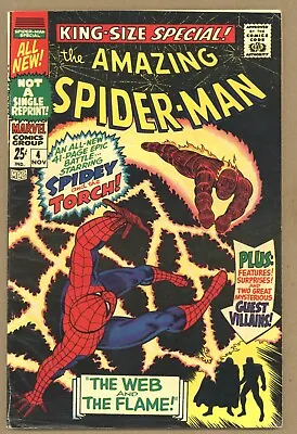 Buy Amazing Spider-Man Annual 4 (VG) Human Torch, Mysterio 1967 Marvel Comics U418 • 29.73£