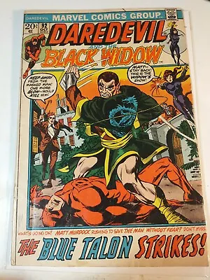 Buy Daredevil #92 (Oct 1972, Marvel Comics) And The Black Widow 1st Blue Talon • 12.45£