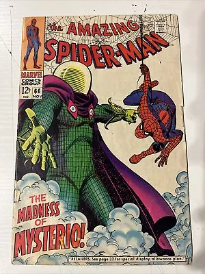 Buy Amazing Spider-Man #66 Mysterio Appearance! Romita Cover! Marvel 1968 • 35.63£