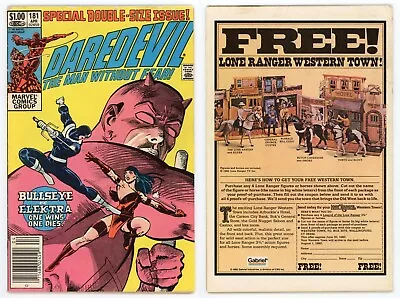 Buy Daredevil #181 (VG/FN 5.0) NEWSSTAND Death Of Elektra Bullseye 1982 Marvel • 18.97£