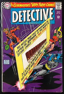Buy DETECTIVE COMICS 351 - 1966 DC 1st APPEARANCE Of CLUEMASTER : NO RESERVE • 20.11£