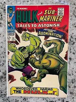 Buy Tales To Astonish # 91 NM- Marvel Comic Book Sub-Mariner Incredible Hulk RD1 • 632.54£