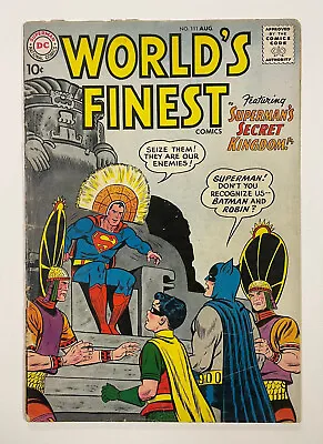 Buy World's Finest Comics #111. August 1960. Dc. Vg-. Batman. Superman. Green Arrow! • 25£