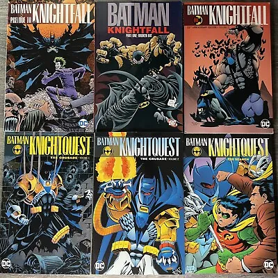 Buy Batman - Knightfall + Knightquest TPB Paperback Bundle X7 Books [DC Comics] • 16£