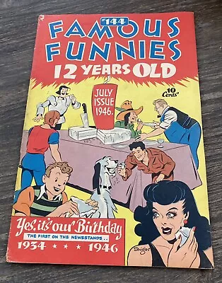 Buy Famous Funnies #144 Golden Age Comic Book 1946 12 Year Anniversary Issue. Clean • 38.13£