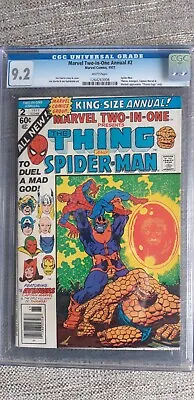 Buy Marvel Two-In-One Annual #2 Death THANOS 1977 SpiderMan Avengers CGC 9.2 • 88£