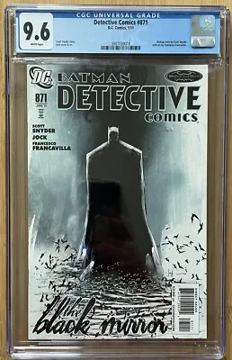 Buy DETECTIVE COMICS #871 1st Scott Snyder BATMAN Story With Jock Cover CGC 9.6 • 79.05£
