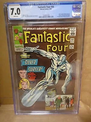 Buy Marvel Comics Fantastic Four 50 Silver Surfer Battles Galactus CGC 7.0 1966 CG • 1,099.99£