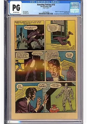 Buy Amazing Fantasy #15 Origin & 1st App. Spider-Man Stan Lee Marvel 1962 CGC PG 10 • 514.53£