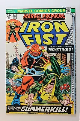 Buy MARVEL PREMIERE #24 IRON FIST Vs. The MENACE Of The MONSTROID! 1975 • 78.39£