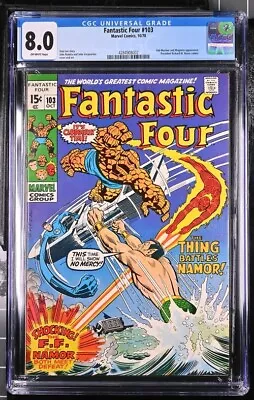 Buy Marvel Fantastic Four #103 Cgc 8.0 Vf 10/70 App. Magneto Sub Mariner Dick Nixon • 110.84£