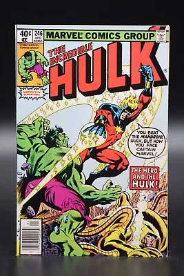 Buy Incredible Hulk (1962) #246 Newsstand Captain Marvel Mar-Vell App VF/NM • 3.95£