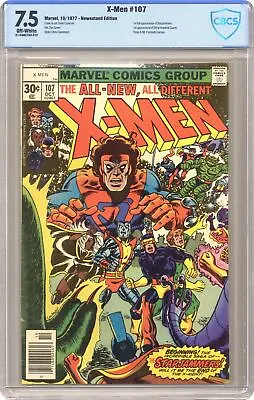 Buy Uncanny X-Men #107 CBCS 7.5 Newsstand 1977 21-43A27A3-012 1st Starjammers • 240.52£