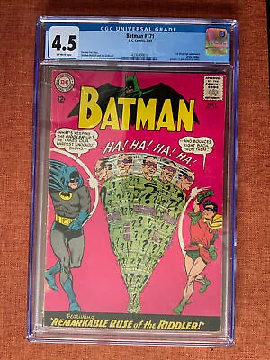 Buy Batman #171 Cgc 4.5    1st Silver Age Appearance Of The Riddler!! Nice!! • 600.46£