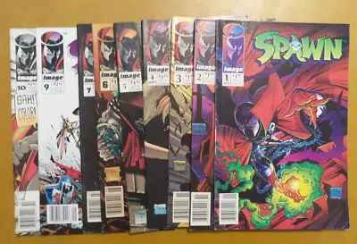 Buy Spawn (1992) Run Lot Of 9 Issues 1 2 3 4 5 6 7 9 10 Newsstand Image Comics • 40.12£