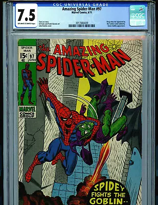 Buy Amazing Spider-man #97 CGC 7.5 1971 Marvel Drug Story GG Amricons K33 • 229.18£