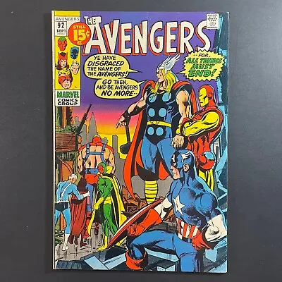 Buy Avengers 92 Bronze Age Marvel 1971 Kree-Skrull Thor Iron Man Neal Adams Comic • 39.38£