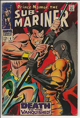 Buy Sub-Mariner #6 (Marvel Comics 1968) VG 2nd Tiger Shark John Buscema Classic Cvr • 7.88£
