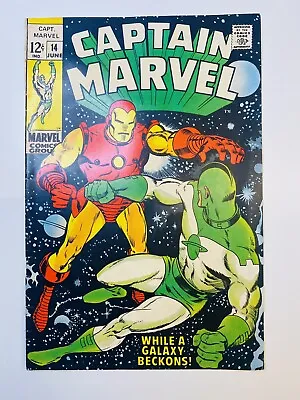 Buy Captain Marvel # 14 (Marvel, 1969) Iron Man Appearance High Grade 1st Print • 21.59£