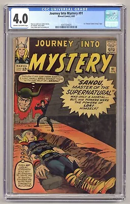 Buy Journey Into Mystery 91 (CGC 4.0) 1st  Marvel Comics Group  Logo Ditko 1963 O823 • 231.55£