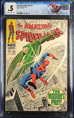 Buy Amazing Spider-man #64 Cgc 0.5 1968 Marvel Ow/white Lee Romita Heck Esposito • 40.26£