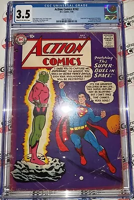 Buy Action Comics #242 CGC 3.5 1st Appearance Of Brainiac And City Of Kandor! • 1,581.21£