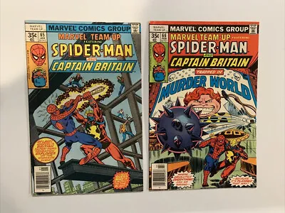 Buy Marvel Team-Up Lot Issues 65-66 Spider-Man, Captain Britain, 1st US Appearance • 59.96£