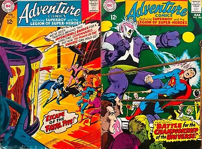 Buy ADVENTURE COMICS # 365 & # 366 - Superboy Legion Of Super-Heroes Silver Age DC • 7.99£
