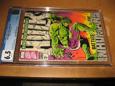 Buy Incredible Hulk Annual 1 Cgc 6.5 White Pgs Steranko Classic Cvr Marvel 1968 • 316.24£