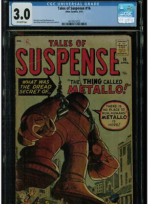 Buy Tales Of Suspense #16 Cgc 3.0  1961 Jack Kirby Don Heck Dicky Ayers Ow Pages • 172.15£