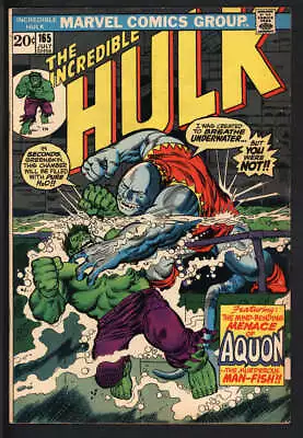 Buy Incredible Hulk #165 6.5 // 1st Appearance Of Aquon Marvel Comics 1973 • 27.18£