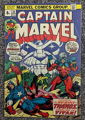 Buy Captain Marvel 28. 1973. Featuring Thanos, Drax And The Avengers • 7.50£
