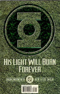 Buy Green Lantern #81 Vf/NM His Light Will Burn Forever DC COMICS 1996 • 15.80£